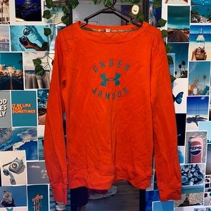 Orange Under Armour pull over. Size Large.